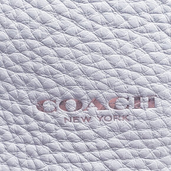 Coach Preston Bleeker Satchel Purse Dome Satchel Robins Egg Blue Pebbled Leather - Picture 9 of 10